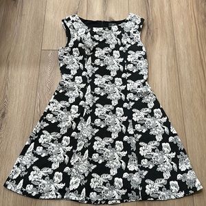 Adrianna Papell black, white and gray dress.